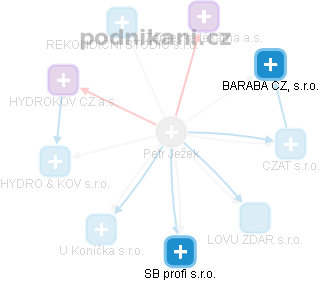  Petr J. - Vizualizace  propojení osoby a firem v obchodním rejstříku