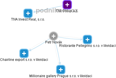 Petr Novák - Vizualizace  propojení osoby a firem v obchodním rejstříku