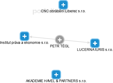 PETR TÉGL - Vizualizace  propojení osoby a firem v obchodním rejstříku