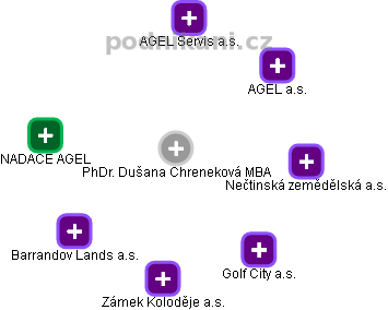  Dušana Ch. - Vizualizace  propojení osoby a firem v obchodním rejstříku