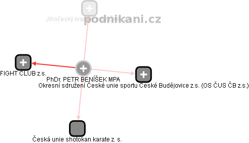 PETR BENÍŠEK - Vizualizace  propojení osoby a firem v obchodním rejstříku