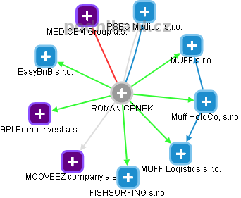 ROMAN CÉNEK - Vizualizace  propojení osoby a firem v obchodním rejstříku