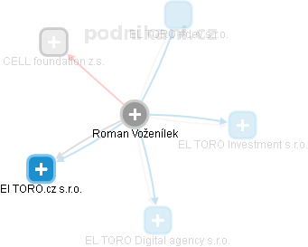  Roman V. - Vizualizace  propojení osoby a firem v obchodním rejstříku