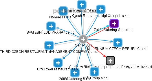  Sanjiv S. - Vizualizace  propojení osoby a firem v obchodním rejstříku