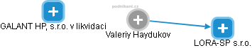  Valeriy H. - Vizualizace  propojení osoby a firem v obchodním rejstříku