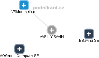 VASILIY SAVIN - Vizualizace  propojení osoby a firem v obchodním rejstříku
