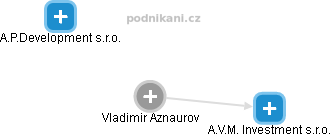  Vladimir A. - Vizualizace  propojení osoby a firem v obchodním rejstříku