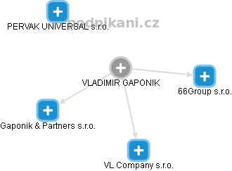  Vladimir G. - Vizualizace  propojení osoby a firem v obchodním rejstříku
