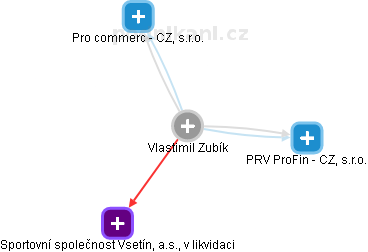 Vlastimil Zubík - Vizualizace  propojení osoby a firem v obchodním rejstříku
