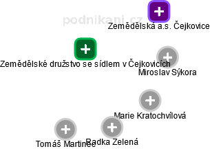 Zemědělské družstvo se sídlem v Čejkovicích - náhled vizuálního zobrazení vztahů obchodního rejstříku