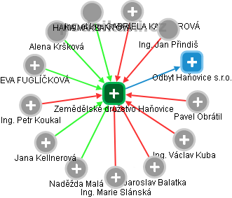 Zemědělské družstvo Haňovice - náhled vizuálního zobrazení vztahů obchodního rejstříku