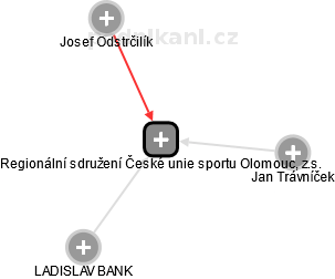 Regionální sdružení České unie sportu Olomouc, z.s. - náhled vizuálního zobrazení vztahů obchodního rejstříku