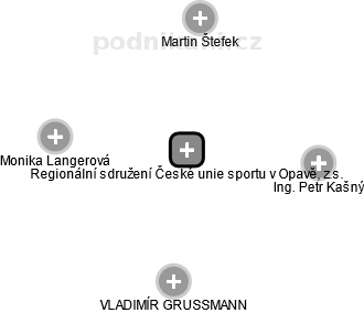 Regionální sdružení České unie sportu v Opavě, z.s. - náhled vizuálního zobrazení vztahů obchodního rejstříku
