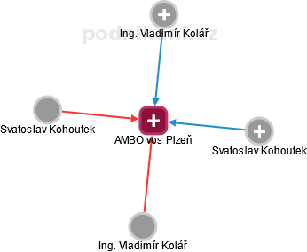 AMBO vos Plzeň - náhled vizuálního zobrazení vztahů obchodního rejstříku
