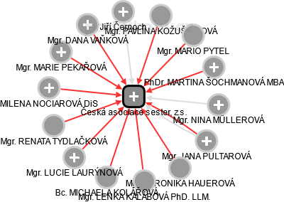 Česká asociace sester, z.s. - náhled vizuálního zobrazení vztahů obchodního rejstříku