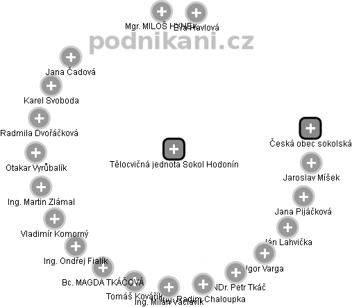 Tělocvičná jednota Sokol Hodonín - náhled vizuálního zobrazení vztahů obchodního rejstříku