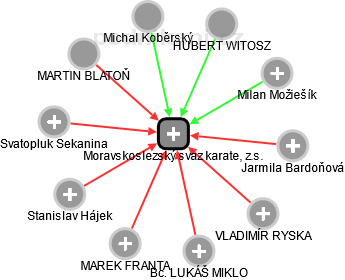 Moravskoslezský svaz karate, z.s. - náhled vizuálního zobrazení vztahů obchodního rejstříku