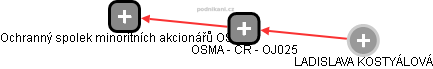 OSMA - ČR - OJ025 - náhled vizuálního zobrazení vztahů obchodního rejstříku