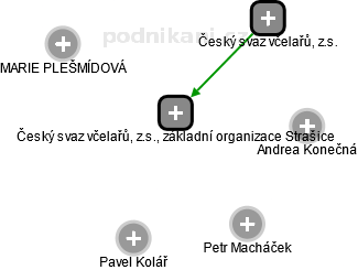Český svaz včelařů, z.s., základní organizace Strašice - náhled vizuálního zobrazení vztahů obchodního rejstříku