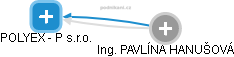 POLYEX - P s.r.o. - náhled vizuálního zobrazení vztahů obchodního rejstříku