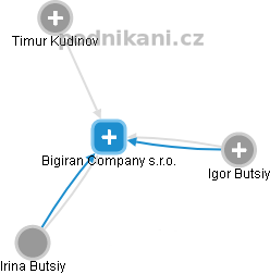 Bigiran Company s.r.o. - náhled vizuálního zobrazení vztahů obchodního rejstříku