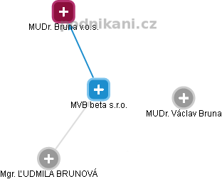 MVB beta s.r.o. - náhled vizuálního zobrazení vztahů obchodního rejstříku