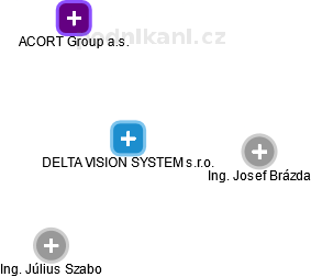 DELTA VISION SYSTEM s.r.o. - náhled vizuálního zobrazení vztahů obchodního rejstříku