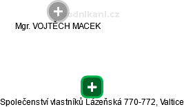 Společenství vlastníků Lázeňská 770-772, Valtice - náhled vizuálního zobrazení vztahů obchodního rejstříku