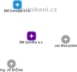 BM Spiritka a.s. - náhled vizuálního zobrazení vztahů obchodního rejstříku