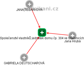 Společenství vlastníků jednotek domu čp. 304 ve Slavonicích - náhled vizuálního zobrazení vztahů obchodního rejstříku