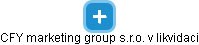 CFY marketing group s.r.o. v likvidaci - náhled vizuálního zobrazení vztahů obchodního rejstříku
