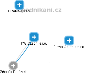 IYG Czech, s.r.o. - náhled vizuálního zobrazení vztahů obchodního rejstříku