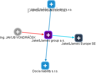 Jake&James group a.s. - náhled vizuálního zobrazení vztahů obchodního rejstříku