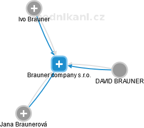 Brauner company s.r.o. - náhled vizuálního zobrazení vztahů obchodního rejstříku