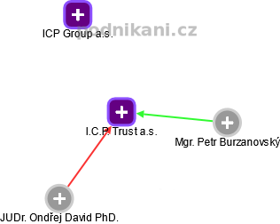 I.C.P. Trust a.s. - náhled vizuálního zobrazení vztahů obchodního rejstříku