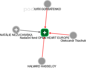 Nadační fond OPEN HEART EUROPE - náhled vizuálního zobrazení vztahů obchodního rejstříku