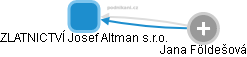 ZLATNICTVÍ Josef Altman s.r.o. - náhled vizuálního zobrazení vztahů obchodního rejstříku