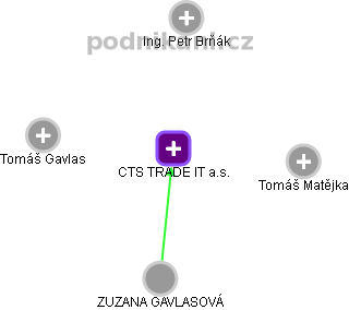 CTS TRADE IT a.s. - náhled vizuálního zobrazení vztahů obchodního rejstříku