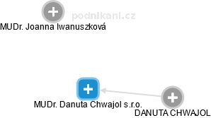 MUDr. Danuta Chwajol s.r.o. - náhled vizuálního zobrazení vztahů obchodního rejstříku
