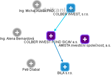 COLBER INVEST FOND SICAV a.s. - náhled vizuálního zobrazení vztahů obchodního rejstříku