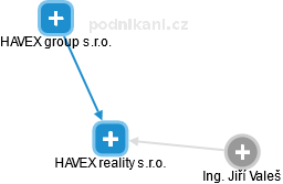 HAVEX reality s.r.o. - náhled vizuálního zobrazení vztahů obchodního rejstříku