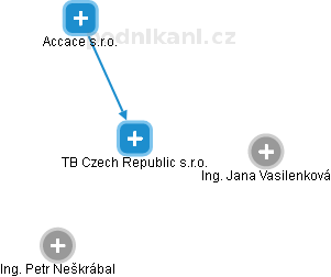 TB Czech Republic s.r.o. - náhled vizuálního zobrazení vztahů obchodního rejstříku