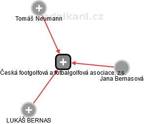 Česká footgolfová a fotbalgolfová asociace, z.s. - náhled vizuálního zobrazení vztahů obchodního rejstříku