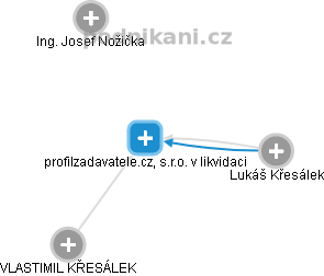 profilzadavatele.cz, s.r.o. v likvidaci - náhled vizuálního zobrazení vztahů obchodního rejstříku