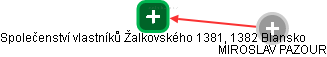 Společenství vlastníků Žalkovského 1381, 1382 Blansko - náhled vizuálního zobrazení vztahů obchodního rejstříku