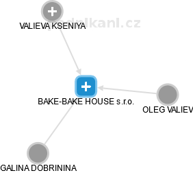 BAKE-BAKE HOUSE s.r.o. - náhled vizuálního zobrazení vztahů obchodního rejstříku