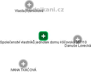 Společenství vlastníků jednotek domu Klíčovská 357/10 - náhled vizuálního zobrazení vztahů obchodního rejstříku