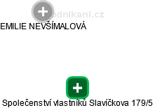 Společenství vlastníků Slavíčkova 179/5 - náhled vizuálního zobrazení vztahů obchodního rejstříku