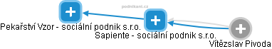 Sapiente - sociální podnik s.r.o. - náhled vizuálního zobrazení vztahů obchodního rejstříku