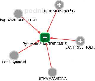 Bytové družstvo TRIDOMUS - náhled vizuálního zobrazení vztahů obchodního rejstříku